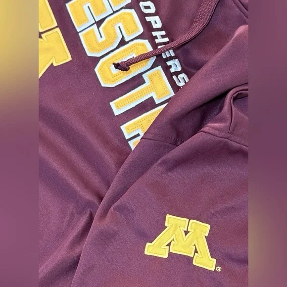 Minnesota Golden Gophers Long Sleeve Sweatshirt Hoodie Sz L Stitched Cover One - Picture 4 of 7